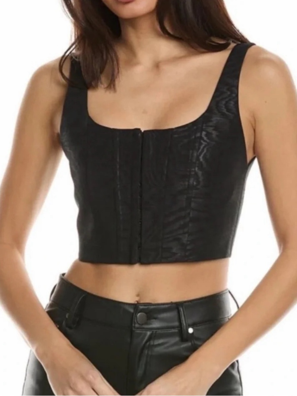 Alice + Olivia black mesh Breslin boned corset top size 2